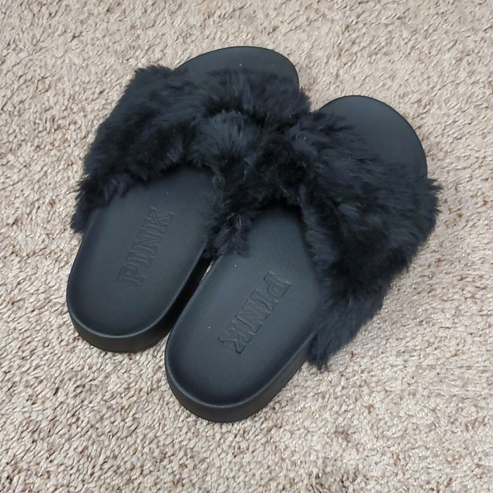 Pink Victoria's Secret furry slides